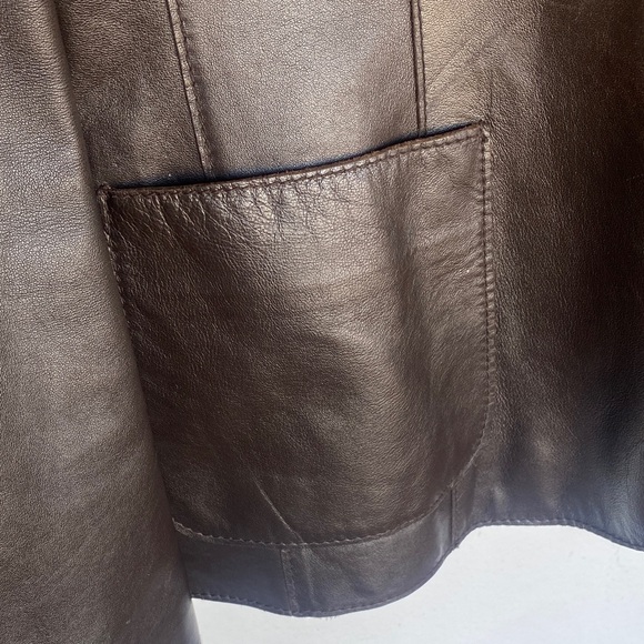 Giorgio Fiorelli Women's Dark Brown Leather Blazer /sheepskin / - Picture 5 of 7